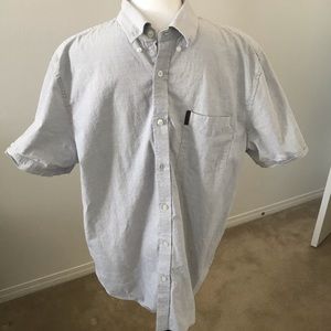 Men’s light gray short sleeve button up XL